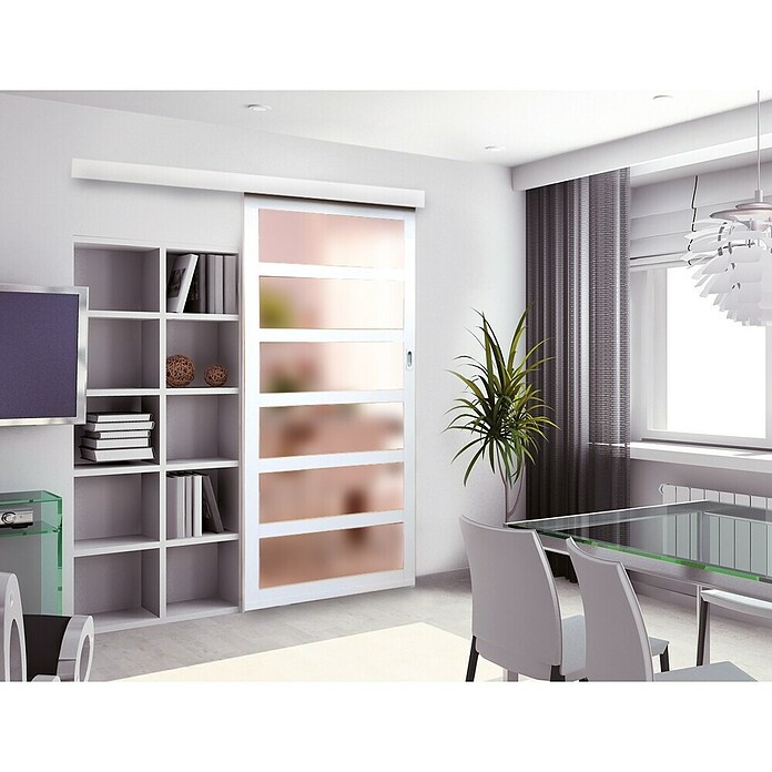 Drsna vrata Sunshine  (Š x V: 90 x 210 cm, Bela) | 4780 - Schiebetürsysteme Glas/Holz | GBDC - Innentüren | GBD - Bauelemente | GB - Bauelemente | G - Holz/Bauelem | BAUHAUS