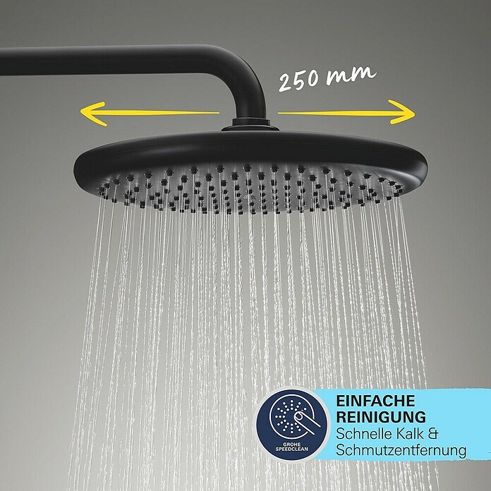 Grohe Vitalio Start Duschsystem 250 (Höhe: 101,6 cm, Anzahl Strahlarten: 2 Stk., Schwarz) | BAUHAUS