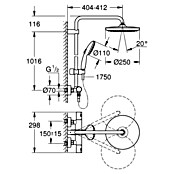 Grohe Vitalio Start Sistema de ducha (Altura: 101,6 cm, Con termóstato, Número de tipos de chorro: 2 ud., Negro) | BAUHAUS