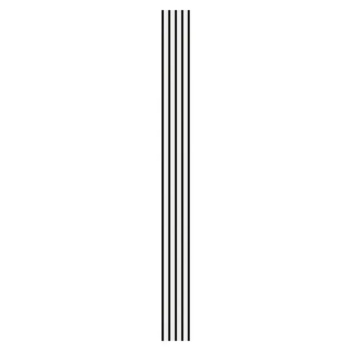 Wandpaneel Outdoor - White, WPC, 2.350 x 219 x 26 mm - Vertikale Streifen in Schwarz und Weiß. Dieses Muster erzeugt einen starken visuellen Kontrast und eignet sich für moderne Designs.