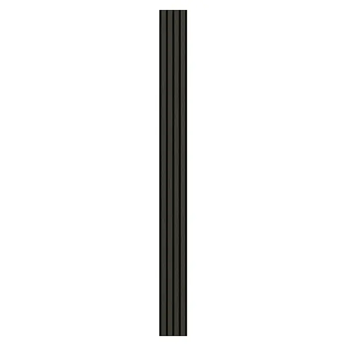 Wandpaneel Outdoor - Grey, WPC, 2.350 x 219 x 26 mm - Dunkelgraue Akustikplatten mit vertikalen Rillen sorgen für eine moderne und schallabsorbierende Wandverkleidung.
