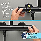 Grohe Vitalio Start Sistema de ducha (Altura: 101,6 cm, Con termóstato, Número de tipos de chorro: 2 ud., Negro) | BAUHAUS