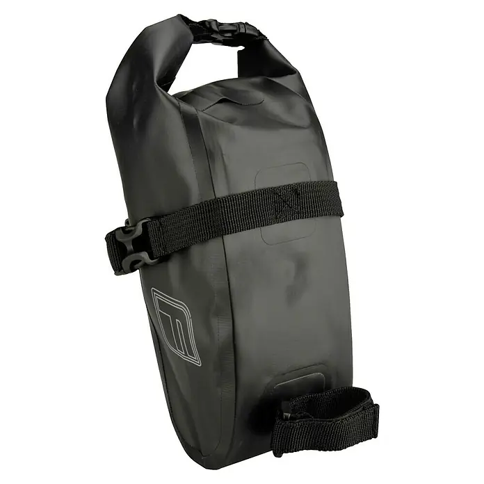 Fischer Satteltasche - Größe: M, Farbe: Schwarz - Schwarze wasserdichte Gepäcktasche mit Tragegriff und Befestigungsgurten für Fahrräder oder andere Outdoor-Aktivitäten.