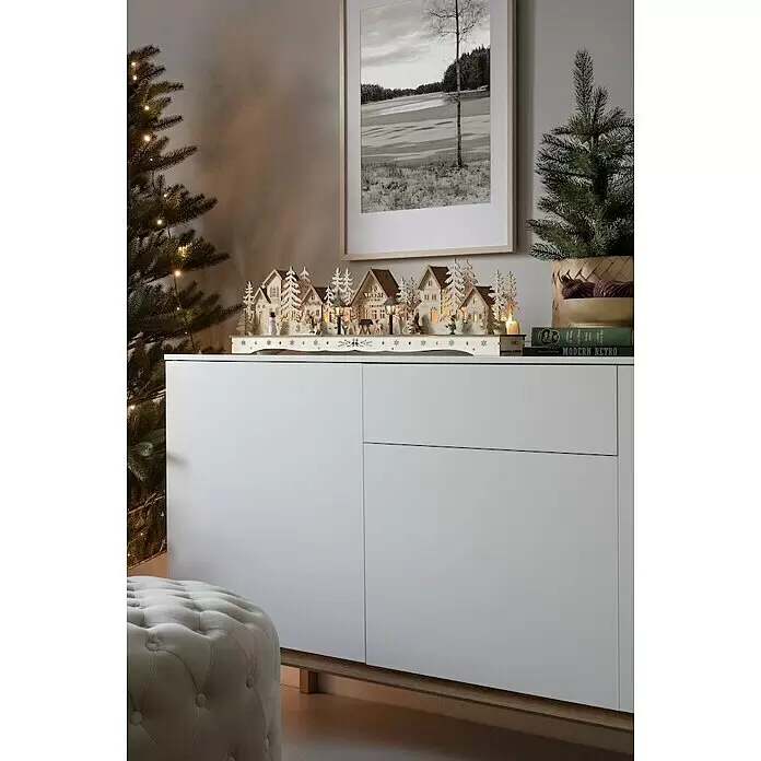 Konstsmide LED-Holzsilhouette - 78 x 9 x 18,5 cm, Natur, Netzbetrieben, Warmweiß, 1,08 W