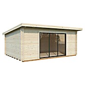 Palmako Caseta de jardín Lea Slide Plus (Medidas ext. (An x Pr): 578 x 451 cm, Madera sin tratar, Natural) | BAUHAUS