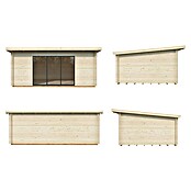 Palmako Caseta de jardín Lea Slide Plus (Medidas ext. (An x Pr): 578 x 451 cm, Madera sin tratar, Natural) | BAUHAUS