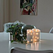 Konstsmide LED-Kerze mit Tropfen (Weiß, Ø x H: 10 x 14 cm, Wachs, Warmweiß)