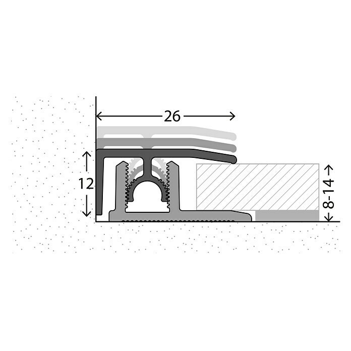 LOGOCLIC Završni profil (Bukva, 2,7 m x 26 mm, Vrsta montaže: Uticanje)