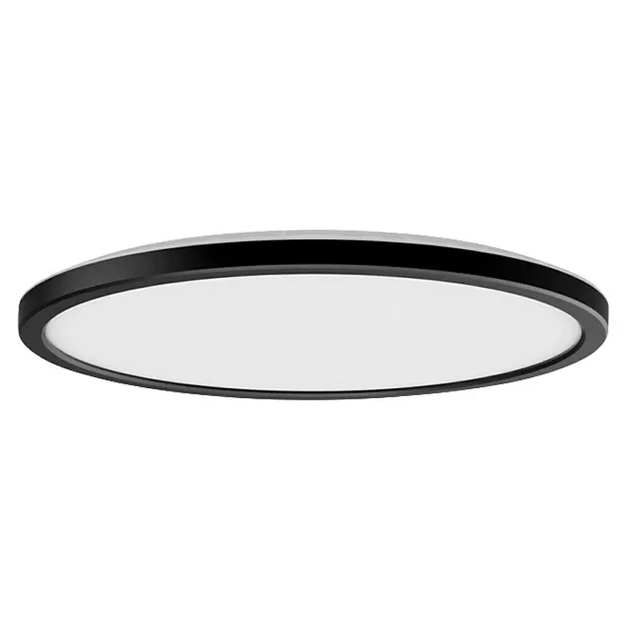 Philips Hue LED-Panel rund White Tento S - 16,6 W, Ø x H: 29,1 x 3,2 cm, Schwarz, Warmweiß - Moderne LED-Deckenleuchte mit schwarzem Rahmen und hellem, diffusem Licht für eine gleichmäßige Ausleuchtung in jedem Raum.
