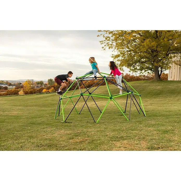 Lifetime Klettergerüst Geodome - 335 x 335 x 168 cm, Metall, Grün, Bronze - Kinder spielen auf einer Geodätischen Kuppel, die sich perfekt für den Garten eignet. Die Kletterkuppel bietet Kindern stundenlangen Spaß.