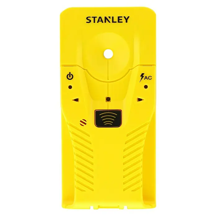 Stanley Detector S100 - Apto para: Detectar cables eléctricos, madera y metal, Profundidad de detección: Máx. 50 mm de cableado de cobre conductor de corriente - Detector de montantes amarillo Stanley para madera y cables AC. Ideal para proyectos de bricolaje y evitar daños en reformas.