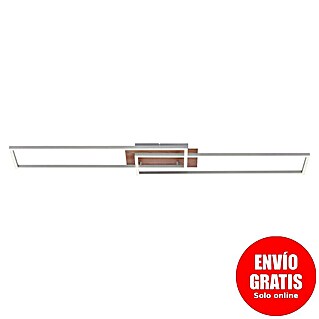 Just Light Plafón LED Iven (20 W, L x An x Al: 110 x 25 x 7 cm, Marrón, Blanco cálido)
