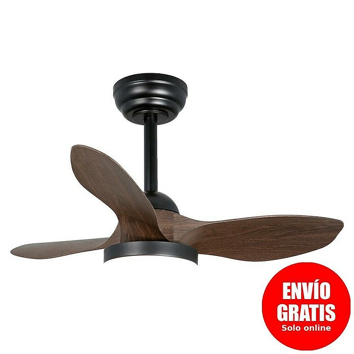 Cristal Record Ventilador de techo Stel mini S (Negro, 80 cm, 20 W, Blanco cálido) | BAUHAUS