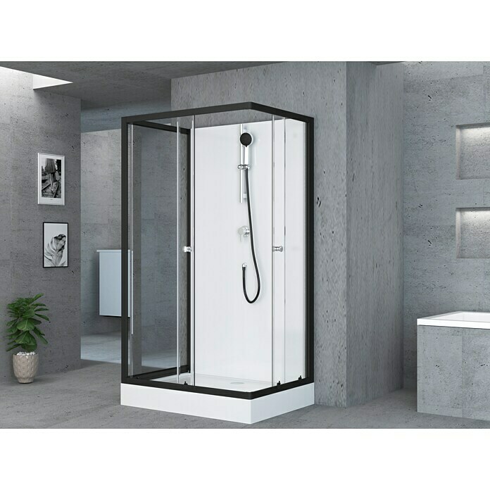Cabina de ducha completa Black Magic (80 x 110 x 200 cm, Blanco