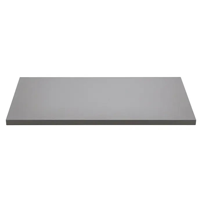 Elfa Garage+ by Elfa Regalboden für Hochschrank - L x B x H: 47,7 x 84,1 x 2,4 cm - Nahaufnahme einer grauen Küchendunstabzugshaube, die ein essentielles Element für die Luftreinigung beim Kochen darstellt.