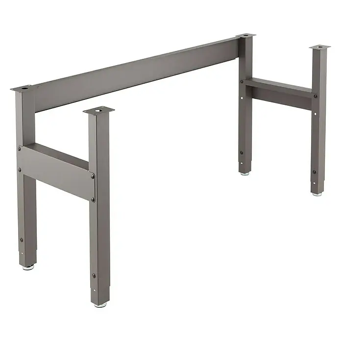 Elfa Garage+ by Elfa Werkbankuntergestell - L x B x H: 62 x 182,1 x 107,7 cm - Ansicht des Metallgestells eines Tisches, das Stabilität und ein modernes Aussehen verspricht. Ideal für Büro oder Esszimmer.