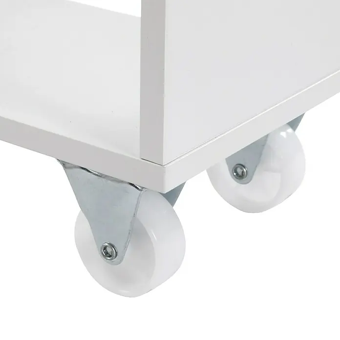 Versa Carro de cocina - L x An x Al: 50 x 15 x 79 cm, Blanco - Primer plano de un mueble blanco con ruedas, que muestra un diseño elegante y funcional para espacios de vida modernos.