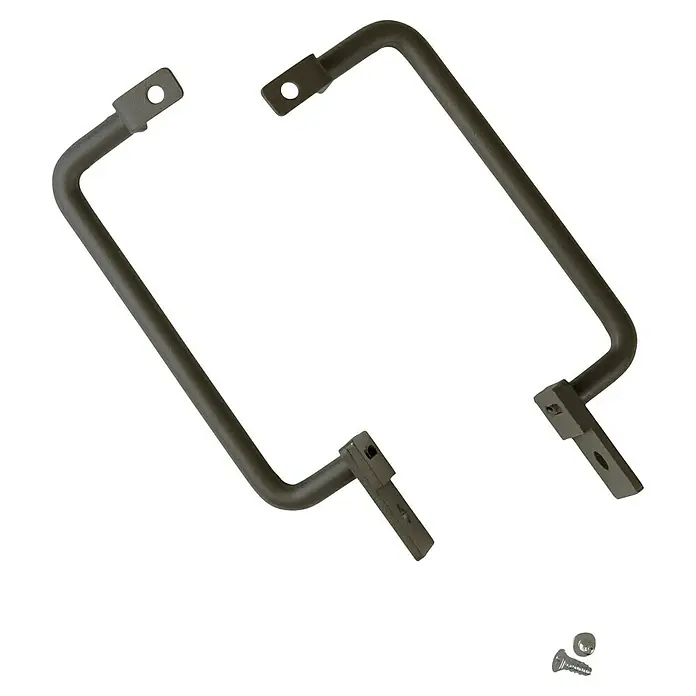 Elfa Garage+ by Elfa Griff für Unterschrank - L x B x H: 3,5 x 2,3 x 14,5 cm, Metall - Die beiden braunen Gepäckträgerbügel bieten eine robuste und zuverlässige Lösung für den Transport von Lasten.