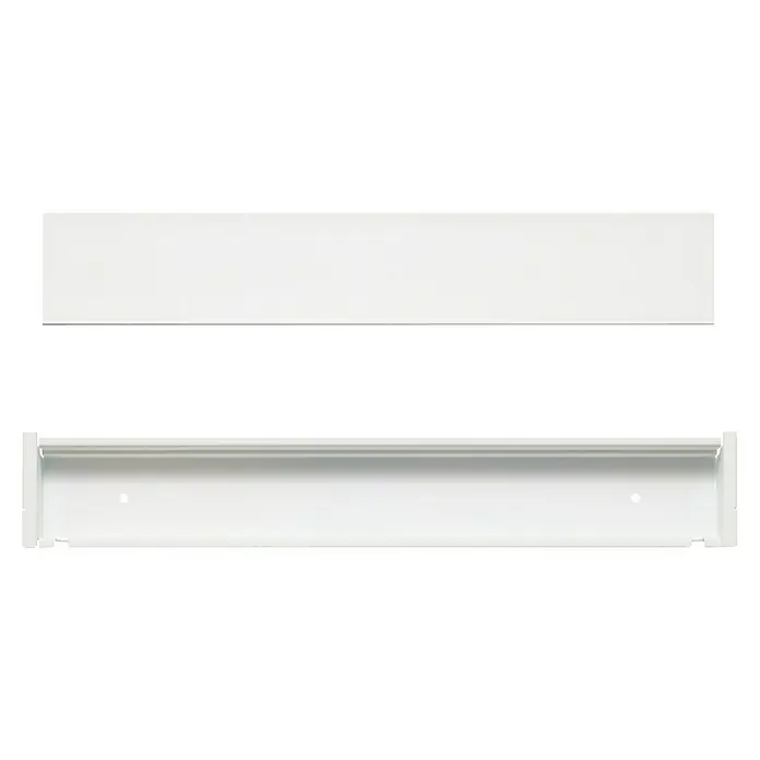 Elfa Décor+ by Elfa Kabelbox - L x B x H: 7,6 x 45 x 3,2 cm, Weiß - Diese Aufnahme zeigt eine weiße Schublade, die ein minimalistisches und modernes Design aufweist. Perfekt für die Aufbewahrung.