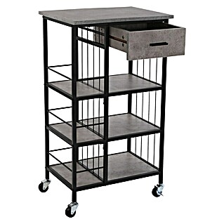 Carro de cocina (L x An x Al: 50 x 37 x 89,5 cm, Gris)