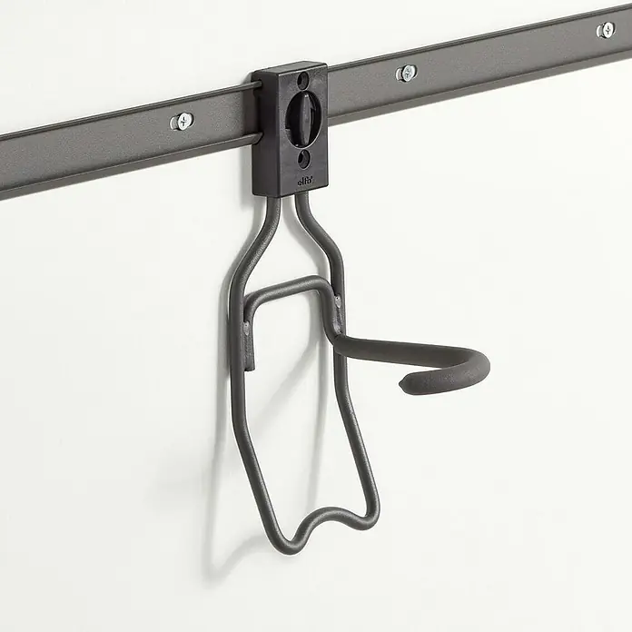 Elfa Garage+ by Elfa Fahrradhaken - L x B x H: 14,3 x 9,8 x 27,5 cm - Wandhalterung mit schwarzem Haken zur Aufbewahrung verschiedener Werkzeuge oder Geräte.