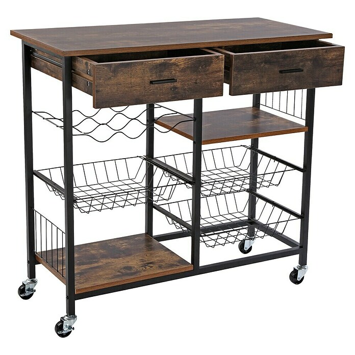 Versa Carro de cocina (L x An x Al: 90 x 40 x 85 cm, Marrón) | BAUHAUS