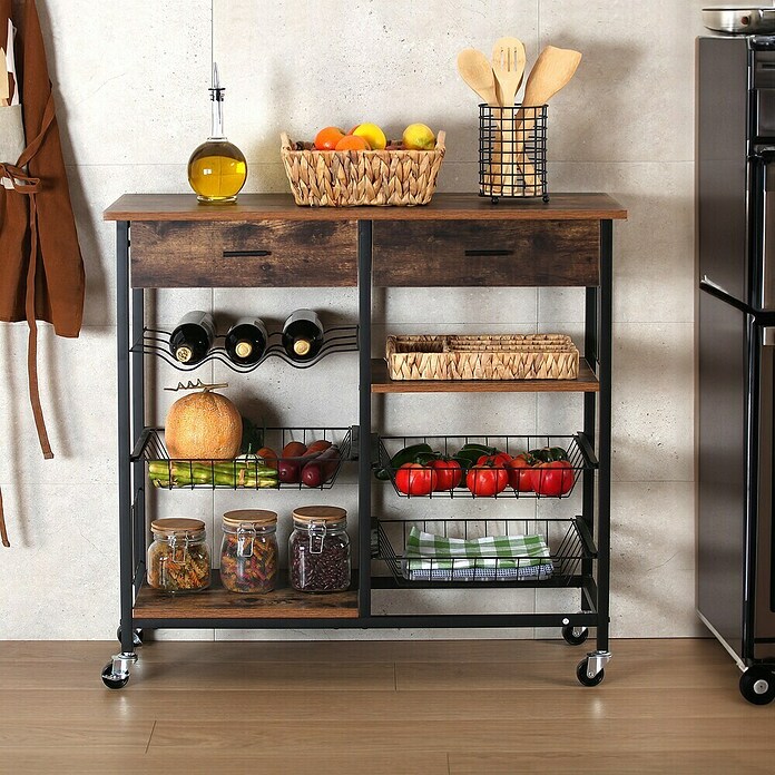 Versa Carro de cocina (L x An x Al: 90 x 40 x 85 cm, Marrón) | BAUHAUS