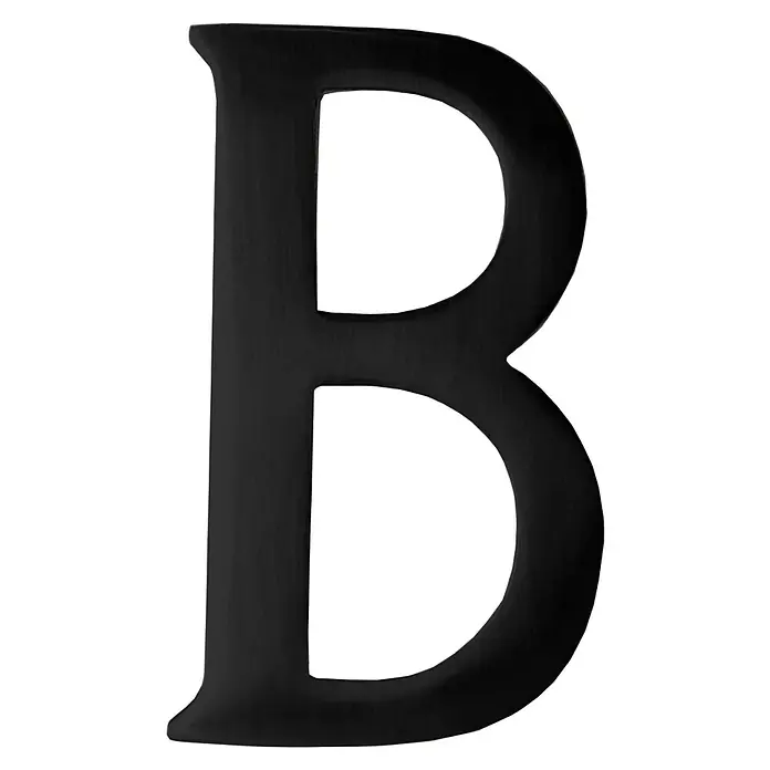 Micel Letra decorativa en 3D 10 cm - B, Negro - Letra B negra. Tipografía elegante y oscura para proyectos de diseño. Ideal para logos y monogramas.