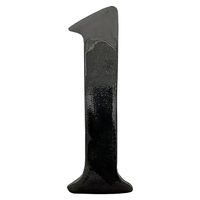 Micel Número 10 cm - 1, Negro - Primer plano del número uno negro de la casa, que es un detalle elegante y muy visible para cualquier hogar.