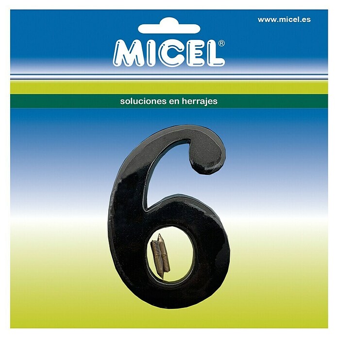Micel Número 10 cm (9, Negro)