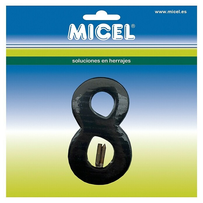 Micel Número 10 cm (8, Negro)