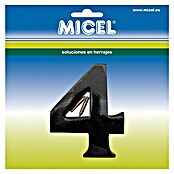 Micel Número 10 cm (4, Negro)