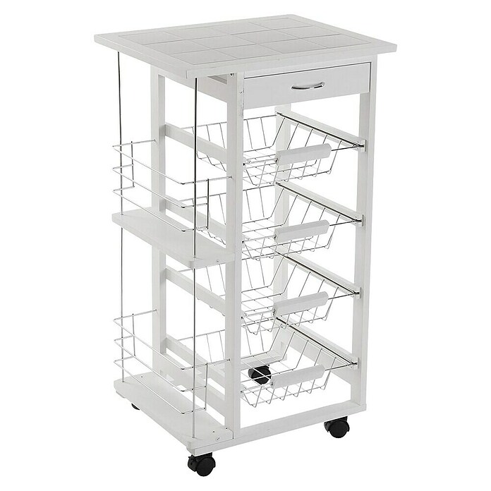 Versa Carro de cocina (L x An x Al: 47 x 37 x 84 cm, Blanco) | BAUHAUS