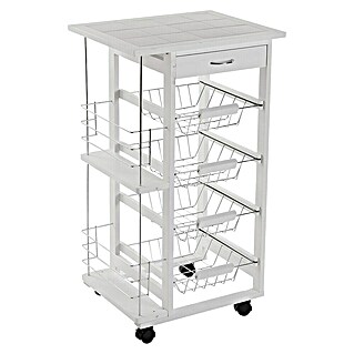 Carro de cocina (L x An x Al: 47 x 37 x 84 cm, Blanco)