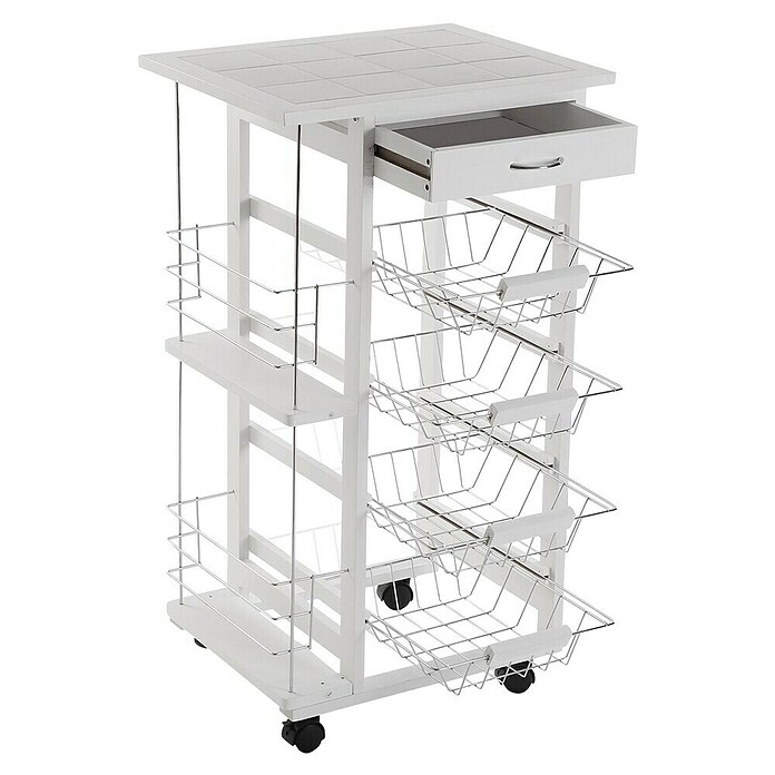 Versa Carro de cocina (L x An x Al: 47 x 37 x 84 cm, Blanco) | BAUHAUS