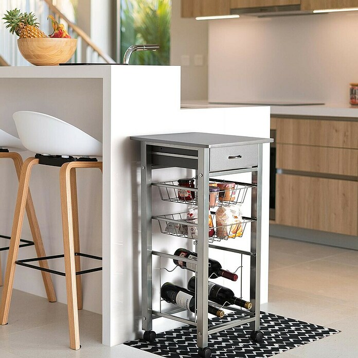 Versa Carro de cocina (L x An x Al: 40 x 40 x 82 cm, Gris) | BAUHAUS
