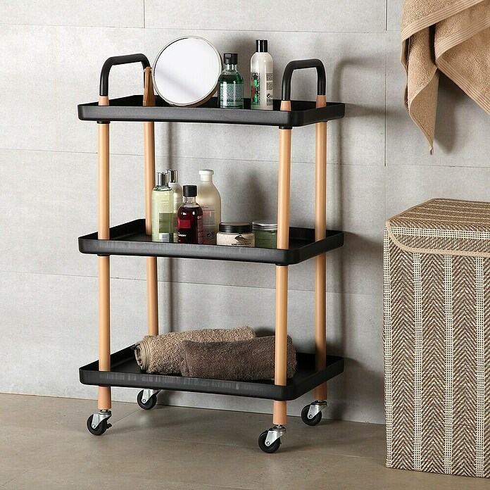 Carro de cocina (L x An x Al: 53,5 x 36 x 85 cm, Negro) | BAUHAUS
