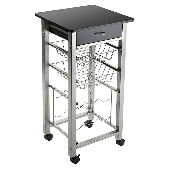 Versa Carro de cocina (L x An x Al: 40 x 40 x 82 cm, Negro) | BAUHAUS