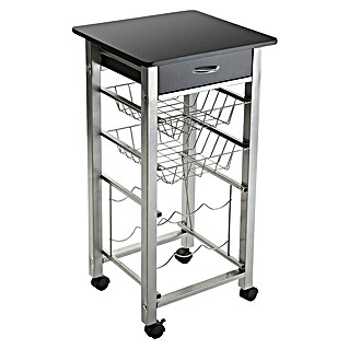 Carro de cocina (L x An x Al: 40 x 40 x 82 cm, Negro)