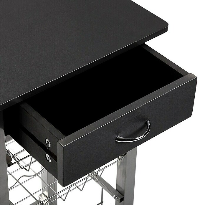 Versa Carro de cocina (L x An x Al: 40 x 40 x 82 cm, Negro) | BAUHAUS