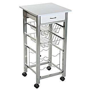 Carro de cocina (L x An x Al: 40 x 40 x 82 cm, Blanco)