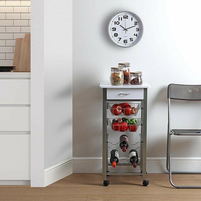 Carro de cocina (L x An x Al: 40 x 40 x 82 cm, Blanco) | BAUHAUS