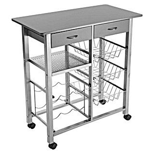 Carro de cocina (L x An x Al: 76 x 40 x 82 cm, Gris)