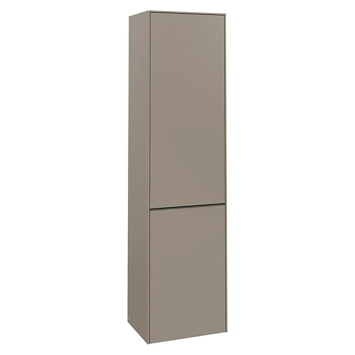 Villeroy & Boch Subway 3.0 Hochschrank - B x T x H: 40 x 36,2 x 171 cm, 1x Klappe mit Wäschekorb, 1x Tür, Taupe, Farbe Griff: Taupe, DIN Anschlag: Rechts - Aufnahme eines zweitürigen, schrankfarbenen Küchenschranks. Dieser Küschenschrank bietet stilvollen Stauraum und fügt sich nahtlos in jede moderne Küche ein.