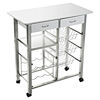 Carro de cocina (L x An x Al: 76 x 40 x 82 cm, Blanco)