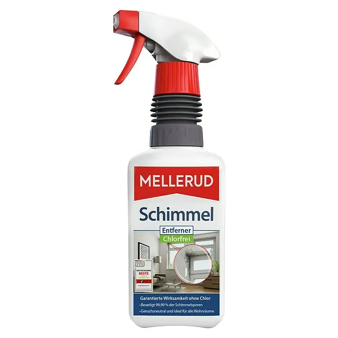 Mellerud Schimmel-Entferner Chlorfrei - 500 ml, Flasche mit Sprühkopf - Mellerud Schimmel Entferner Chlorfrei: Der ideale Spray zur effektiven Beseitigung von Schimmel in Wohnräumen, garantiert wirksam und geruchsneutral.