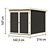 Karibu Fahrradgarage Terragrau (Holz, Terragrau, Außenmaß inkl. Dachüberstand (B x T): 179 x 227 cm) | BAUHAUS