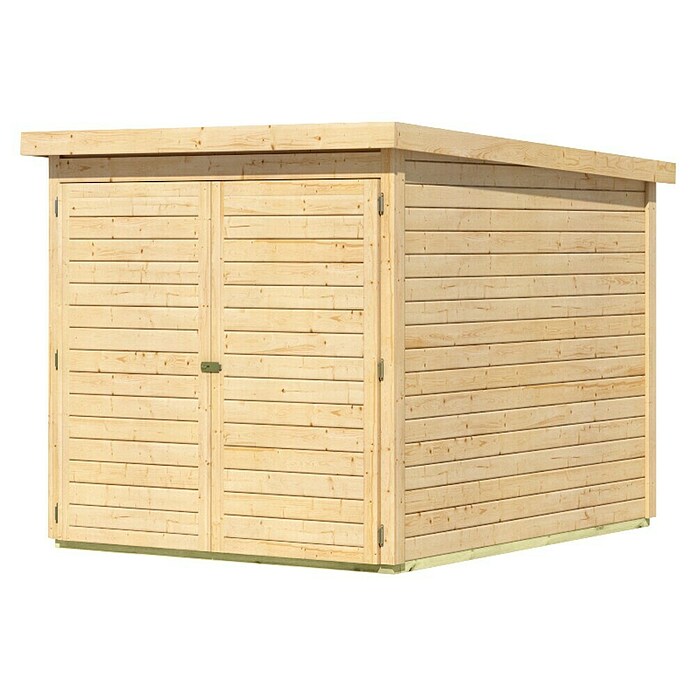 Karibu Fahrradgarage Natur (Außenmaß inkl. Dachüberstand (B x T): 179 x 227 cm, Holz, Natur) | BAUHAUS