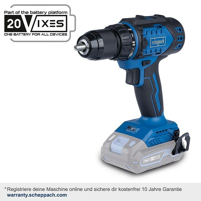 Scheppach IXES 20V Akumulatorski vrtalni vijačnik BC-DD60-X  (20 V, Brez baterije, 60 Nm) | Akumulatorski vijačniki in vrtalniki | Vrtalniki in vijačniki | Stroji | Orodja in stroji | Izdelki | BAUHAUS