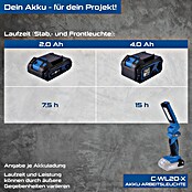 Scheppach IXES 20V LED-Arbeitsleuchte C-WL20-X (20 V, Ohne Akku, 300 lm, Ergonomischer Griff) | BAUHAUS